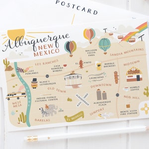 Albuquerque Map Postcard – PST0002-B