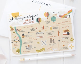 Albuquerque Map Postcard – PST0002-B