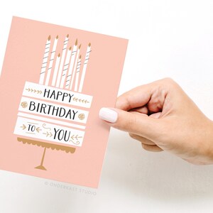 Happy Birthday to You Cake Candles Greeting Card GRT0047 image 3