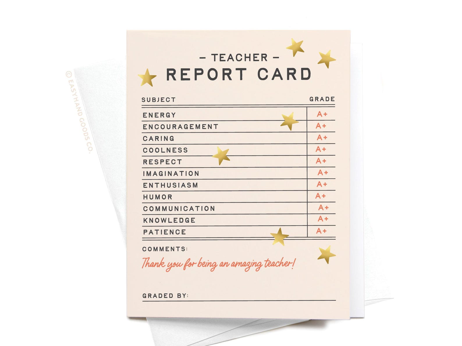 Teacher Report Card Greeting Card – GRT0586 - Etsy