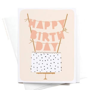 A birthday card with a cake and the text "Happy Birthday Day" displayed on it.