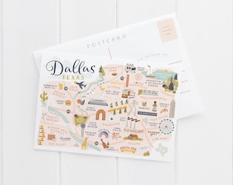 Dallas Map Postcard – PST0002