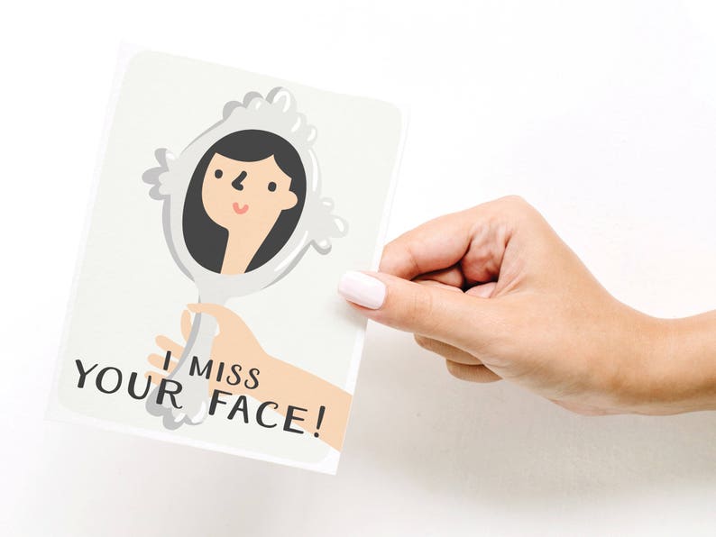 wallpapers I Miss Your Face Card etsy