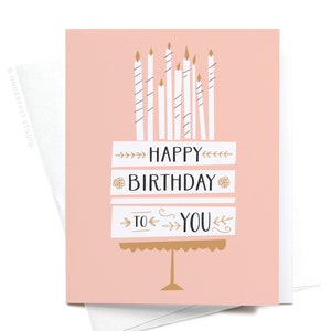 Happy Birthday to You Cake Candles Greeting Card GRT0047 image 1