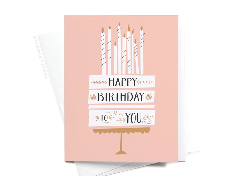 Happy Birthday to You Cake Candles Greeting Card GRT0047 image 1