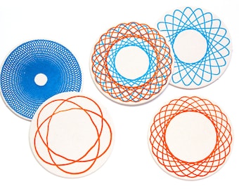 Letterpress Coaster Set | Spirograph | Set of 10