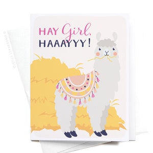 Hay Girl, Haaayyy! Llama Greeting Card – GRT0092