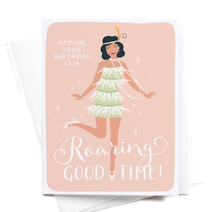 Roaring Good Time Flapper Greeting Card – GRT0336