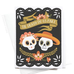 Til Death Do Us Part Carte de voeux crânes en sucre – GRT0130
