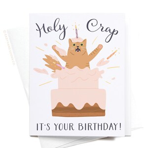 Holy Crap It’s Your Birthday Cat Greeting Card – GRT0280