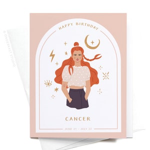 Happy Birthday Cancer Zodiac Greeting Card – GRT0382