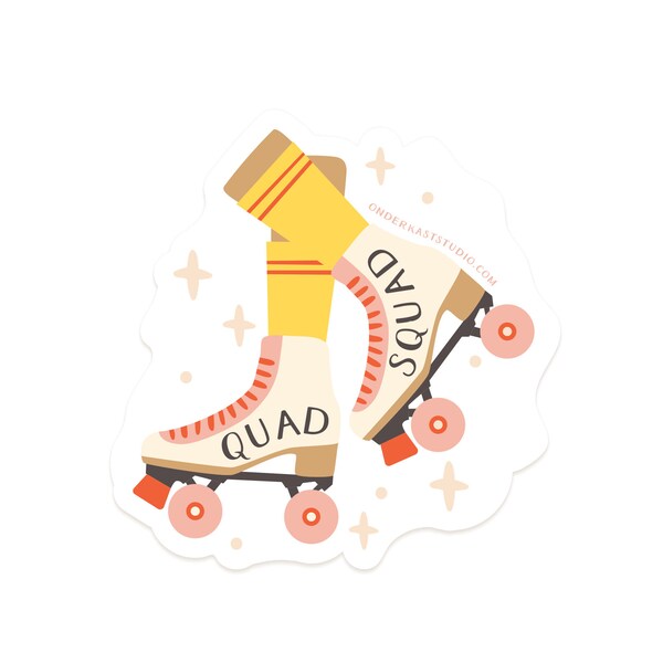 Quad Squad Roller Skates Vinyl Die Cut Sticker