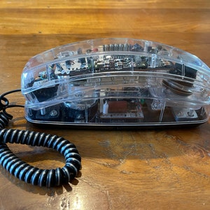Vintage Landline Phone, Push Button Phone, Old Telephone, Retro Telephone, Conair Clear Phone, Vintage Phone, Retro telephone, Old School