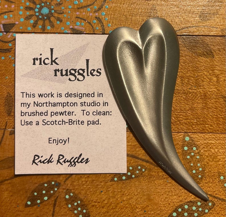 Ricky Ruggles Brushed Pewter Heart by Rick Ruggles - Etsy