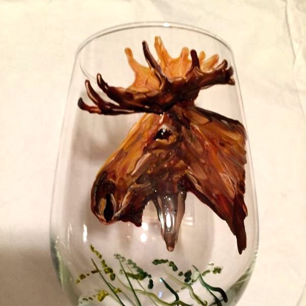 Moose Wine Glass