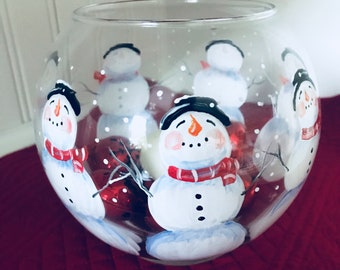 snowman dishes etsy