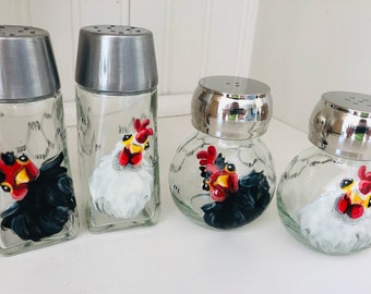 Chicken Salt and Pepper, Hand Painted