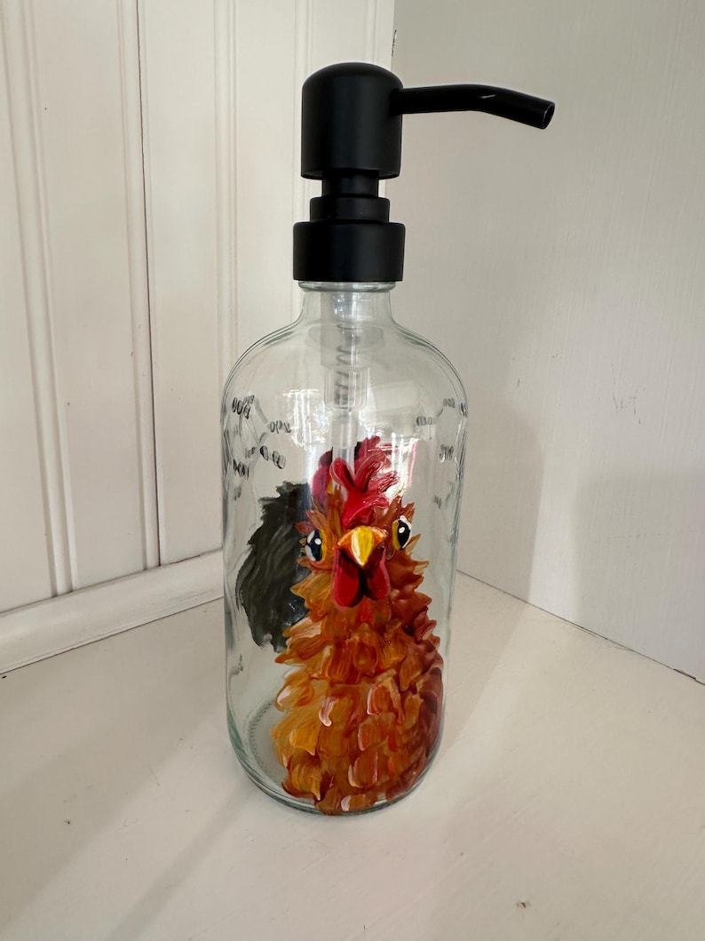 Chicken Soap Dispenser, Hand Painted