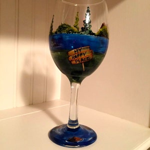 Cabin Wine Glass, My Happy Place. image 5