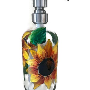 Hand Painted Sunflower Soap Dispenser
