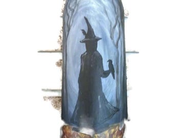 The Witch of Salem Lighted Wine Bottle