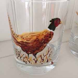 Pheasant Rocks Glass, Low Ball, or Double Old Fashioned Glass