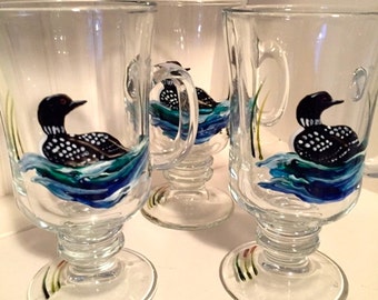 Loon Coffee Mug, Hand Painted. Perfect Gift for Coffee Lovers and Cabin