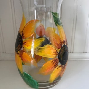 Hand Painted Sunflower Vase