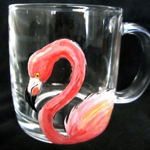Flamingo Coffee Mug, Hand Painted