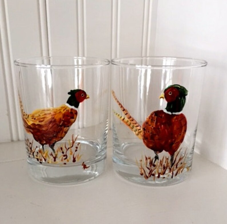 Pheasant Rocks Glass Low Ball or Double Old Fashioned Glass Etsy