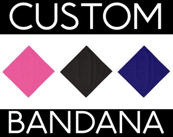 Custom Bandana- Standard and Oversized- Polyester or Cotton- Premium- Direct To Garment Printing- Quality