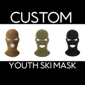 Custom Youth Kids Ski Mask -- Design Your Own Mask-- Can Help With Designs