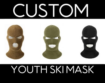 Custom Youth Kids Ski Mask -- Design Your Own Mask-- Can Help With Designs