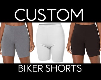 Custom Ladies' Biker Shorts-- Design Your Own Biker Shorts-- Cotton Or Polyester