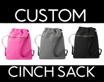 Custom Cinch Sack- Drawstring Bag- Design Your Own Bag