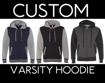 Custom Varsity Full-Zip Hooded Sweater