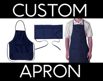 Custom Apron- Add your logo image or design--Direct To Garment Printing-- Multiple Style Options