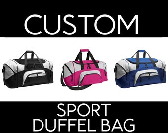 Custom Large Sport Duffel Bag-- Add Your Logo/Design-- Multiple Color Options