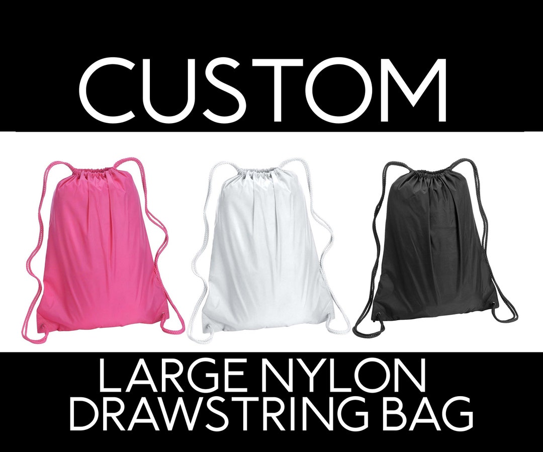 Custom Large Nylon Drawstring Bag Design Your Own Bag Etsy