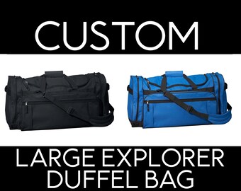 Custom Large Explorer Duffel Bag-- Add Your Logo/Design-- Multiple Color Options