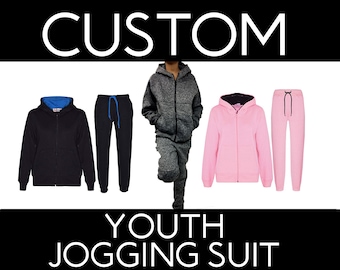 Custom Youth Jogging Suits With Free Matching Shirt and Beanie- Direct To Garment Printing