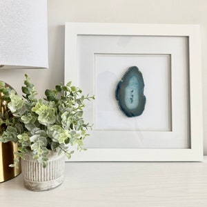 Framed Agate Slice // White Square Frame