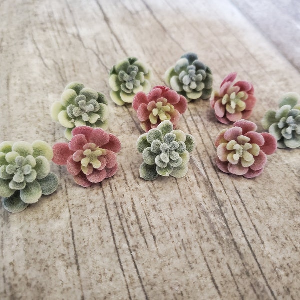 Mini Faux Succulents / DIY Craft Supplies / Baby Shower Favors / Birthday / Wedding / Bridal Shower / Wine Cork Fake Succulent / Party Decor