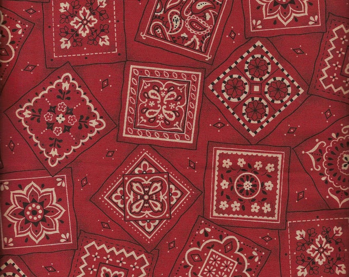 Red Bandana Quilt Fabric / Cranston Print Works by the Yard / Etsy