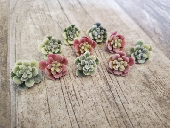 Mini Faux Succulents / DIY Craft Supplies / Baby Shower Favors / Birthday / Wedding / Bridal Shower / Wine Cork Fake Succulent / Party Decor