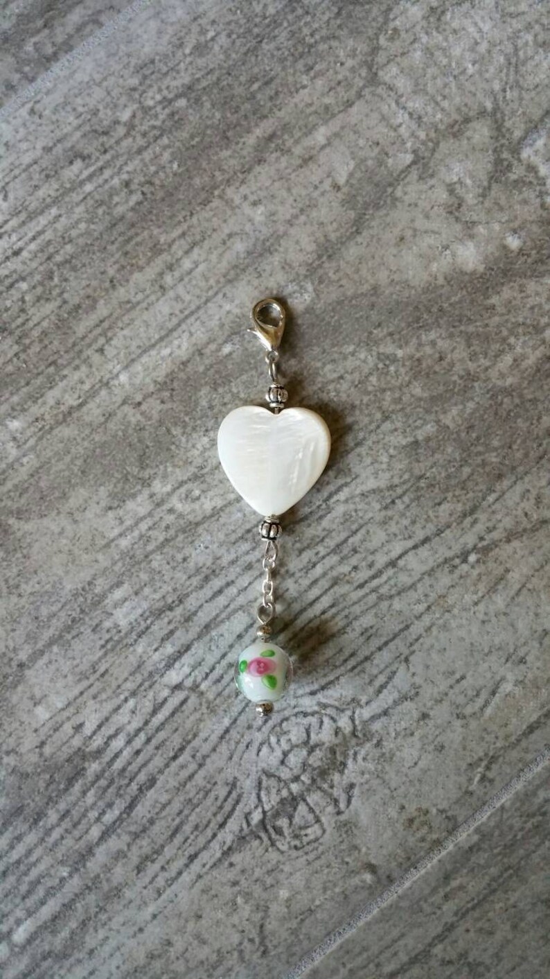 Heart Purse Charm Crystal Backpack Charm Silver Rose Zipper Etsy