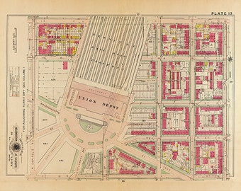 1909 Vintage Washington DC Map Print