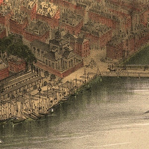 1877 Vintage Boston Map image 2