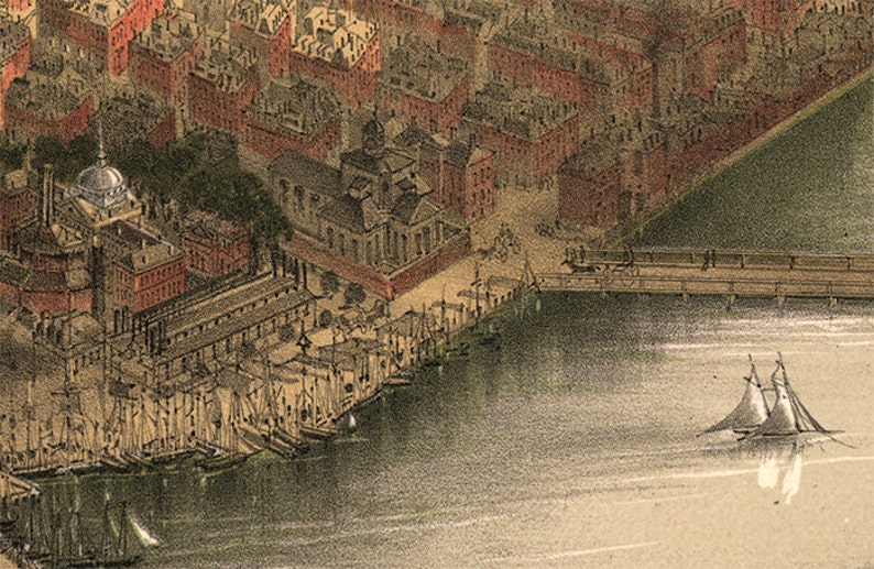 1877 Vintage Boston Map image 2