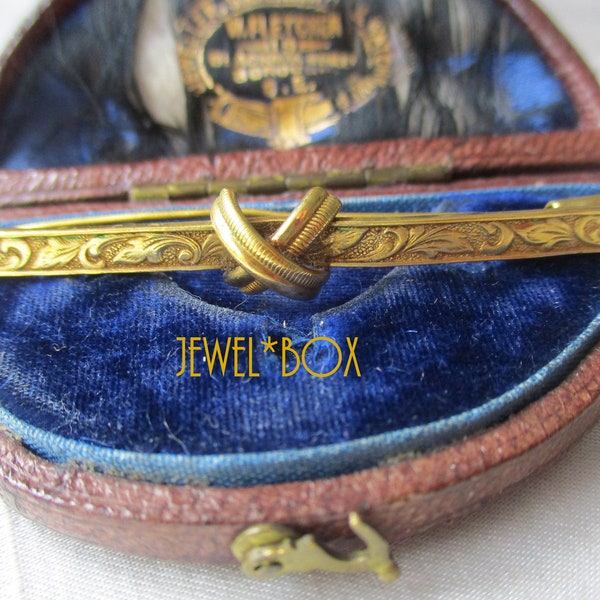 Signed ANDREAS DAUB A*E AMERIKANER Pforzheim Antique Art Deco Rolled Gold Vintage Brooch Tie Pin Special Gift  Bridal Unisex